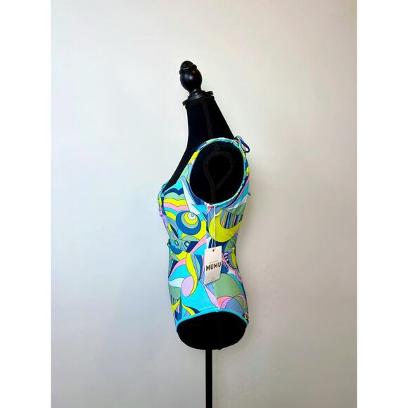 Show Me Your Mumu One Piece Swimsuit in Go Go Geo Small Cutout Ring Front Swim - Picture 4 of 6